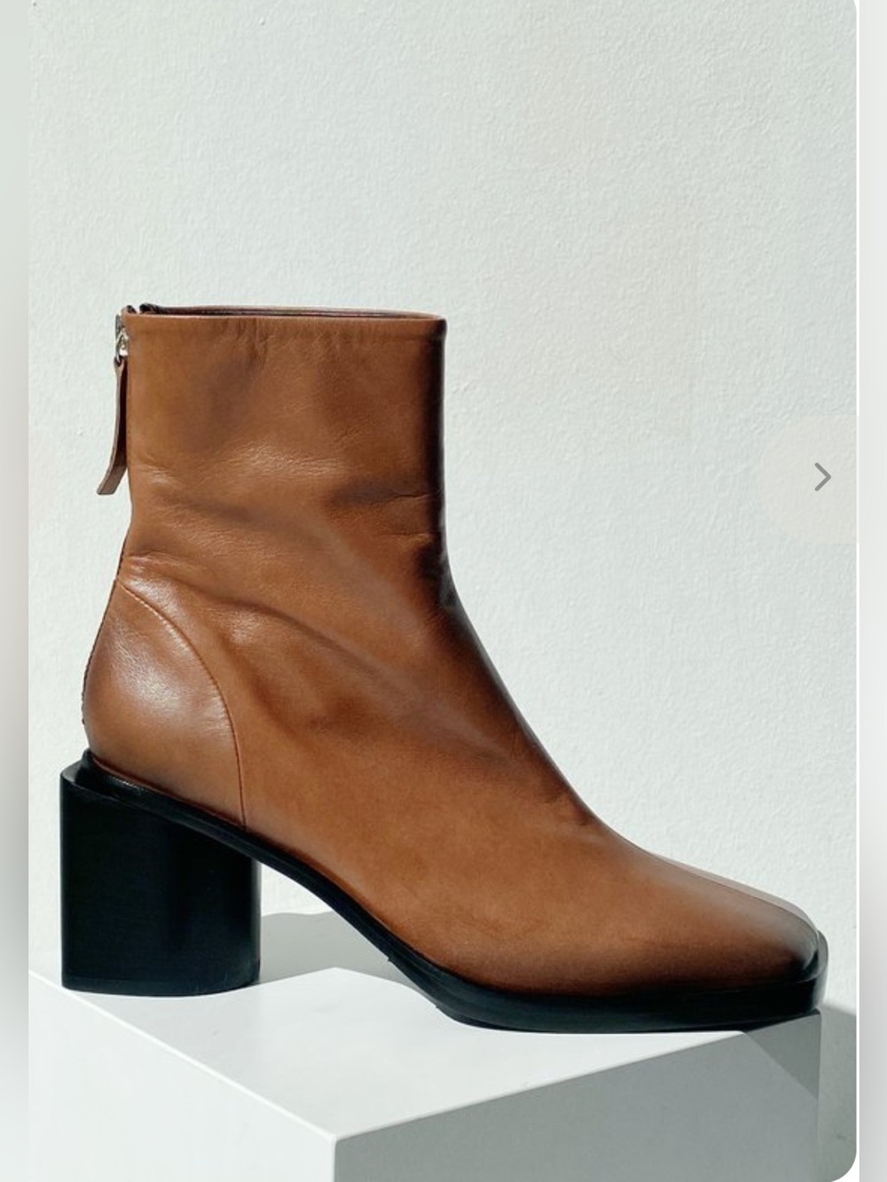 Halmanera Italian Leather Ankle Boots Heels Linda 13 Caramel Brown Size 40 US 10 - Picture 4 of 15
